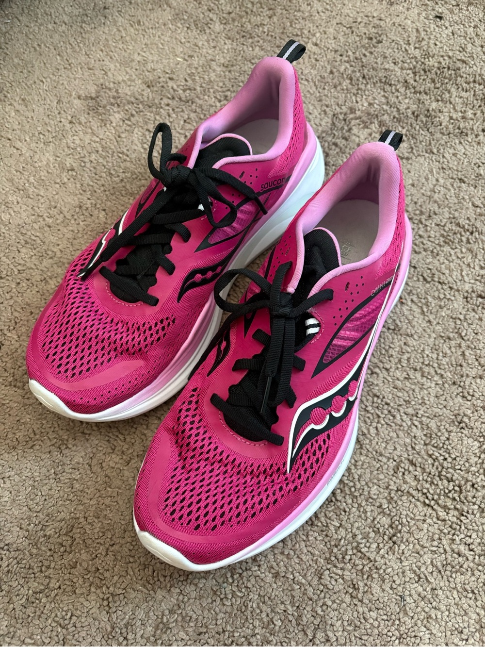 Saucony Women's Athletic Shoes in Bright Pink with Black Accents